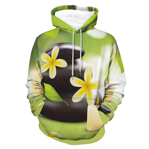 Sweat à capuche galets de fleurs pull unisexe taille S pour homme et femme