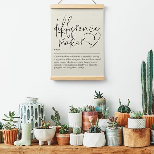 Ryeolo 108 Difference Maker Definition Wooden Poster Hanger Frame 12.5X17 Inch,Difference Maker Poster Hanger Frame,Appreciation Retirement Gifts Wooden Hanging Wall Art thumb #3