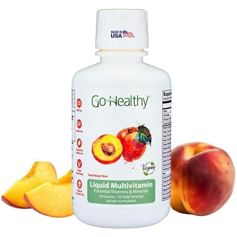 Go Healthy Liquid Multivitamin for Women, Men, Teens, 50 Plus – Vegan Vitamin & Mineral Supplement, Adult Energy & Immune Support, Easy-to-Absorb, Delicious Fruit Flavor – 32 Servings Cover