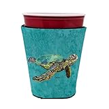 Caroline's Treasures 8659RSC Turtle Red Cup Hugger Cup Cooler Sleeve Hugger Machine Washable Drink Sleeve Hugger Collapsible Insulator Beverage Insulated Holder