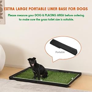 Dog Grass Pad with Foldable Dog Litter Box, Extra Large Liner Base (44”×34”) for Balcony, 2 Artficial Grass Pee Pads for Dogs, Dog Pee Pad Holder, Potty Training Dog Grass Pad with Foldable Dog Litter Box, Extra Large Liner Base (44”×34”) for Balcony, 2 Artficial Grass Pee Pads for Dogs, Dog Pee Pad Holder, Potty Training