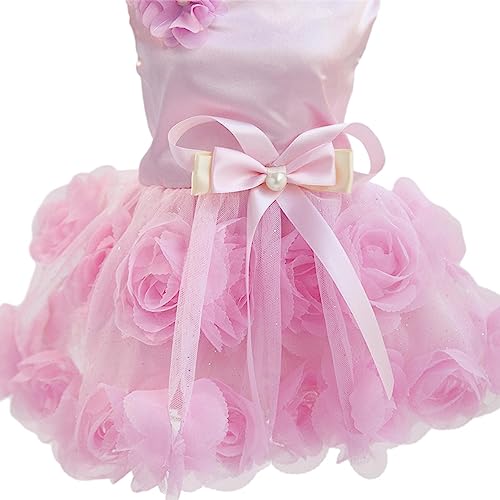 PINNKL Vestido de cachorro pequeno - Summer Outfits Bow Princess Dress Cão Vestido de Aniversário,Fa