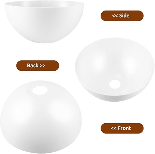 Miniatura 4 de 4 piezas de pantalla de lámpara de luz blanca para lámpara de mesa, pantalla de lámpara de cristal, pantalla con forma de tazón, pantalla de lámpara