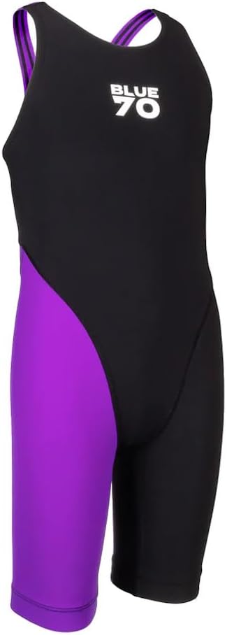 blueseventy Girl's Nero Stitch Kneeskin - Black/Purple- Size 14, 12