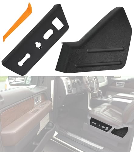 OKPARZ Replacement for Front Left LH Driver Seat Trim Cover Panel & Seat Switch Housing Bezel 2009-2014 Ford F-150 F150 2010-2014 Lincoln Mark LT 9L3Z1661693CA Black