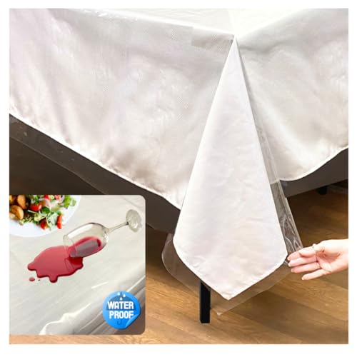 Evelots Clear Vinyl Table Cover 54 x 120 Inches, Waterproof Table Protector