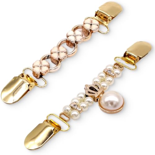 NJCXOLA 2 pièces Clips pull vintage,Cardigan Clip,broche femme vetement,Clips Cardigan Clips à Châle en Argent Clip cinch clip Cardigan Femme pour gilet, fermeture cape