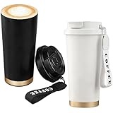 2 tazas de café para llevar, 530 ml, taza térmica de acero inoxidable 316, a...