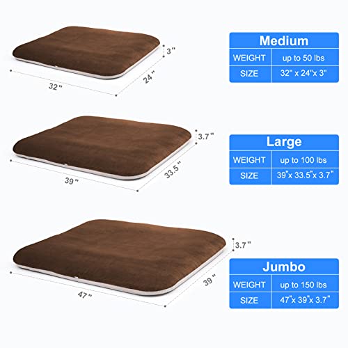 Magic Dog Super Soft Extra Large Dog Bed, 47 Inches Jumbo Orthopedic Foam Pet Beds With Anti Slip Bottom, Dog Sleeping Mattress With Removable And Washable Cover, Dark Brown Xl #TOP5