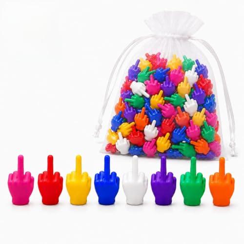 50 Pack Mini Middle Finger Hands,Tiny Middle Finger Mini Figures 3D Printed Tiny Hands Flipping the Bird Party Favors and Office Desk Decor for Adults(50 Pack)