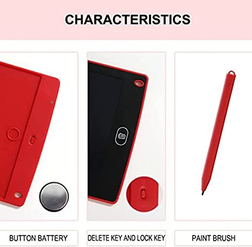 Image of SYGA LCD Writing Pad, 8.5 inch Kids Doodle & Scribble Boards Erasable Writing Tablet for Kids, Red