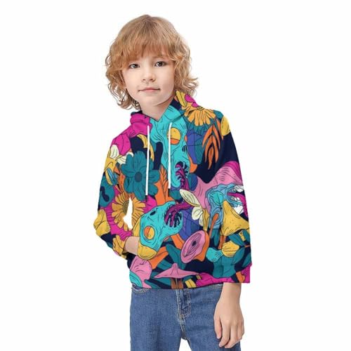 Sweat à capuche imprimé 3D crâne idée cadeau ado 12-14 ans - 3