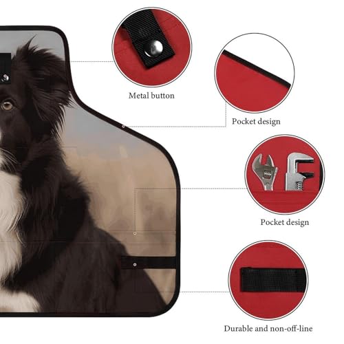 Delantal Border Collie con múltiples bolsillos ajustable miniatura 3