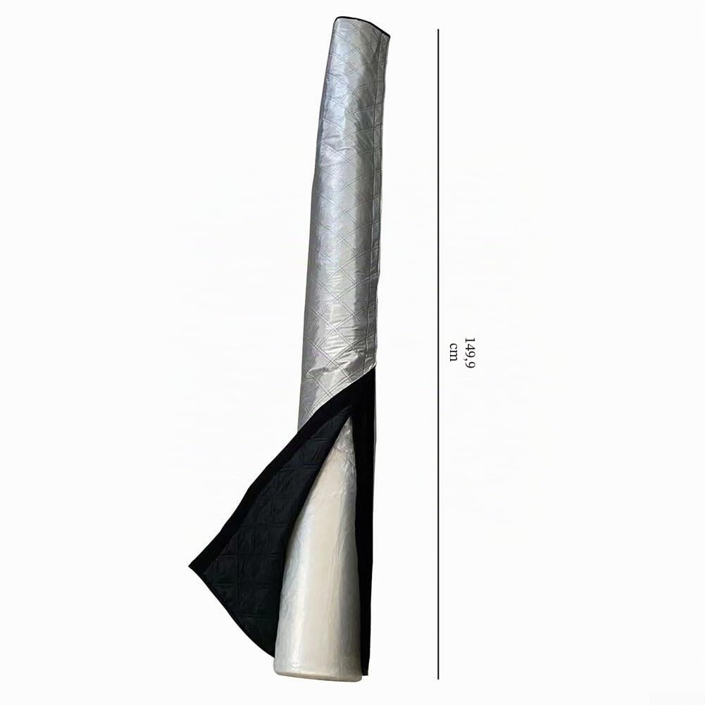 DAZZLEEX Housse de tuyau de climatiseur, housse de tuyau d'air portable isolante pour une installation facile 150 x 53,3 cm (argent)