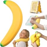 18In Banana Squishy, Jumbo Squishy Banana Giant Big Realistic Banana Moldable Soft Squishys Slow Rising Stress Ball for Anxiety Stress Party Favor for Adults (18IN Banana)