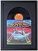 Record Album LP Frame Display Featuring Black Matting Juke Box Style Design and a Solid Wood Frame (Black Frame)