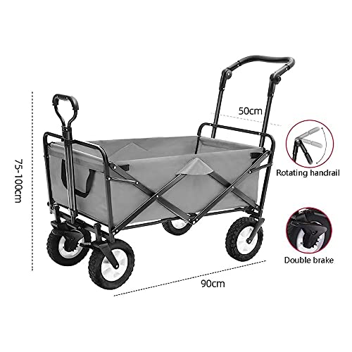 Faltbarer Gartenwagen, robuster Mehrzweckwagen für Outdoor-Camping, Angeln und Gartenarbeit, multifunktionaler 4-Rad-Ziehwagen für einfachen Transport – Bild 3