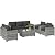 Outsunny 5 Piece Patio Furniture Set with Cushions, Outdoor PE Rattan Wicker Conversation Sofa Set with Storage Bin Coffee Table, Dark Gray
