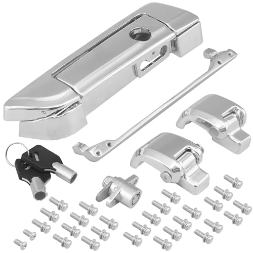 NOVALLA Trunk Lid Latch Kit with Hinges and Lock Keys Fit For Harley Davidson Touring Road Glide Street Glide Road King Electra Glide 2014-2025 (Chrome)