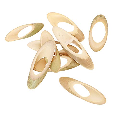 Chaks 10772, Lot de 24 Ronds de Serviette biseautés en Bambou Naturel