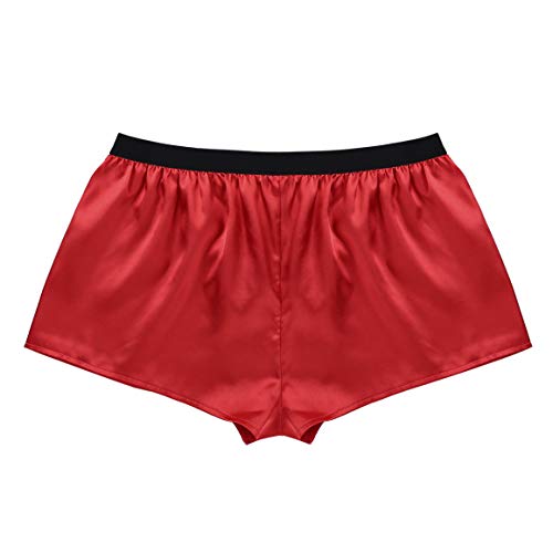 XUNZOO Men Silky Satin Boxer Trunks Underwear Loungewear PJs Bottom Lingerie Sleepwear Underpants2