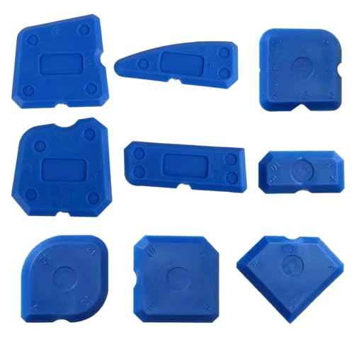 Fugenglätter Set 9 Stück Blau Fugenabzieher Fugen Glätter Caulking Werkzeug Kit Abzieher Fugen Entferner Set für Silikon Küche
