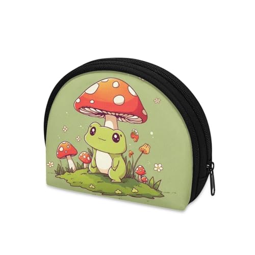 ZOUTAIRONG Mushroom Frog Coin Purse for Teens Girls Organizer Travel Wallet Kids Boys Change Storage Bag Cosmetic Bags Mini Pouch Portable Case Party Favor Green3