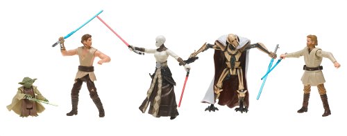 Star Wars - Pack de batalla Jedi vs Sith con 5 personajes: Anakin, ASAJJ, GRIEVOUS, OBI-WAN y YODA