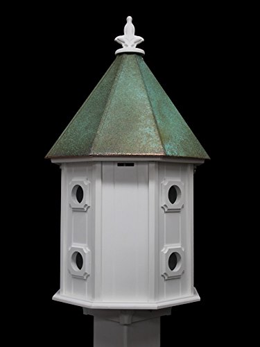 Two-Story Birdhouse Verdigris Patina Copper Roof Made In The Usa (H14V) #TOP2