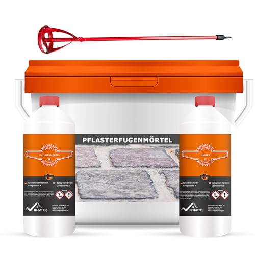 BEKATEQ BK-175EP Pleistervoegmortel 10 kg 2K epoxyhars met voegzand, kunsthars, voegmortel - geen onkruid, permanente voeging, zelfverdichtend, bestand tegen chemicaliën, te gebruiken bij motregen