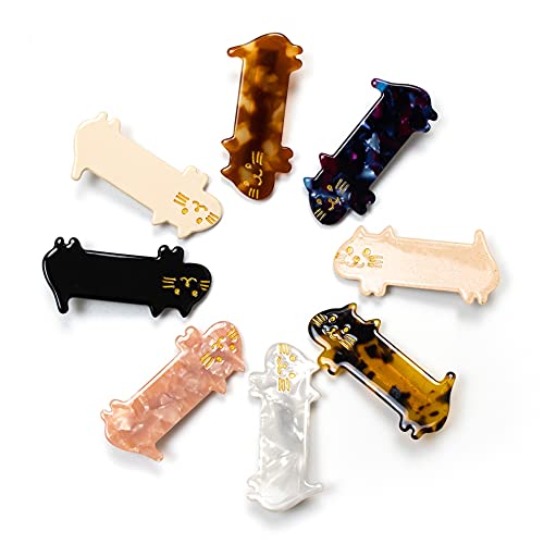 AUEAR, 8 Pack Cute Anima Resin Cat Hair Clips Fashion Kitty Hair Barrettes for Women Girls