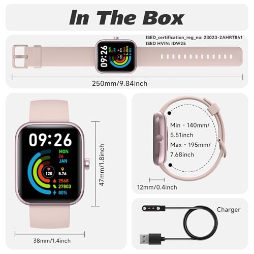 Smart Watch for Men Women with Bluetooth Call, Alexa Built-in, Heart Rate & Sleep Monitor, 1.83" DIY Dial Fitness Watch with 100+ Sport Modes, IP68 Waterproof, Compatible with Android iOS by VRPEFIT - Image 6
