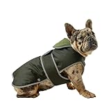 Manteau pour chien Ancol Heritage Manteau pour Chien en Coton ciré – Veste imperméable doublée en Polaire avec Protection de Poitrine et col élastique – Bordure réfléchissante – S/M