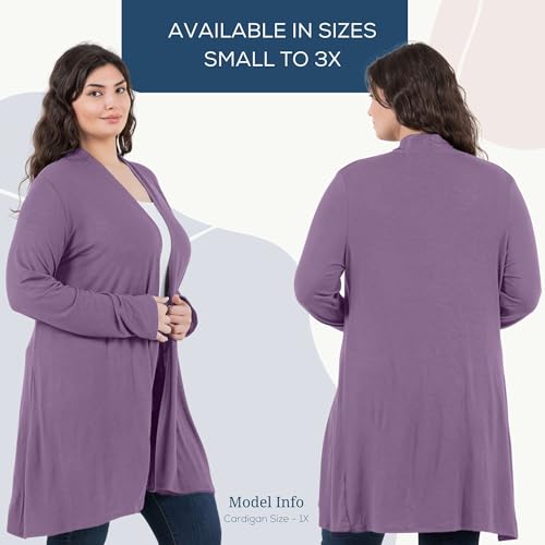 Image of Azules Long Sleeve Womens Cardigan, Flowy Longer Rayon Sweater Lightweight Cardigan for Casual or Dressy Outfits