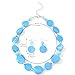 Jules D.Chunky Beads Necklace Colorful Shell Necklace Fashion Statement Necklace Set for Women Gifts (Light Blue)