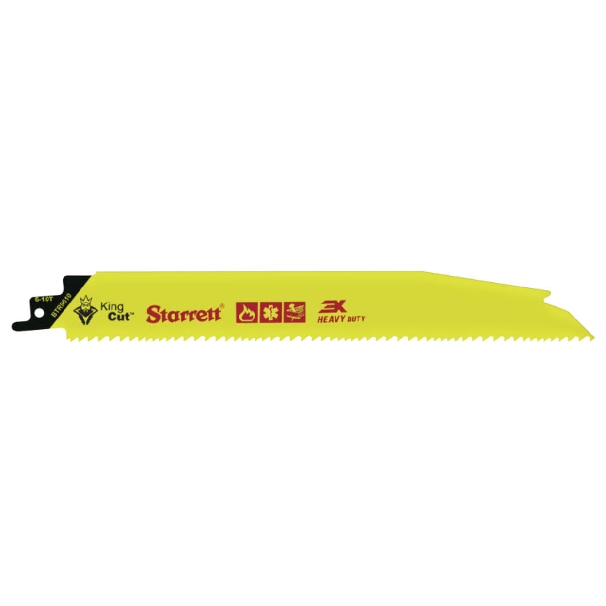 Starrett Bi-Metal Reciprocating Saw Blade - 5 Pieces BTR9610-5 King-Cut 225 mm/9" Inch 6-10TPI Unified Shank Heavy Duty Cutting - Compatible with Bosch Dewalt Makita & Many Others