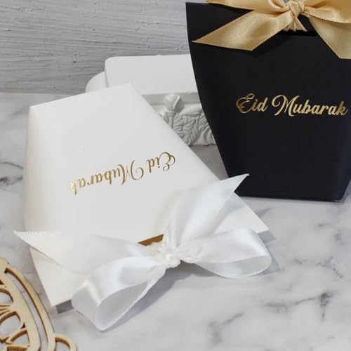 Cajas de regalo para Eid Mubarak: 50 cajitas con cinta para dulces de Ramadán 3