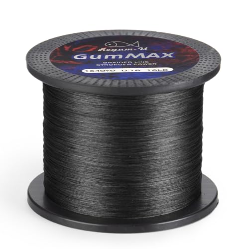 GumMAX 8X Stealth Braided Fishing Line 545 Yards / 12 LB Abrasion Resistant Superline Zero Stretch & Smaller Diameter Confuse & Catch Big Fish Better in Saltwater & Freshwater (Black)