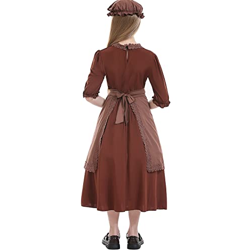 Cosharo Colonial Costume Girls Pioneer Dress Girls Colonial Prairie Costume Kids 100Th Day Of School Costume Dress Up #TOP5