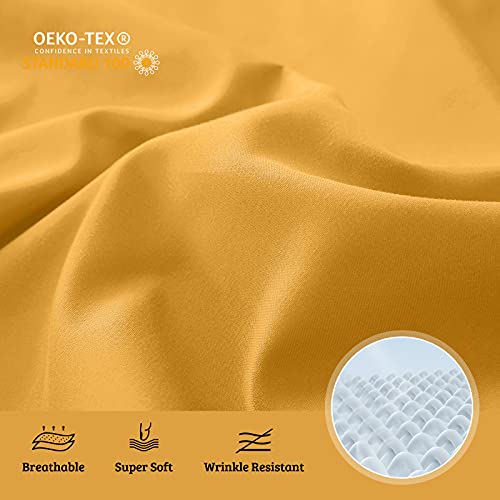 Yiyea Body Pillow Cover Set Of 2, Super Soft 1800 Thread Count Brushed Microfiber Body Pillow Pillowcase With Envelope Closure, Wrinkle, Fade And Stain Resistant (20" X 54", Yellow) #TOP2