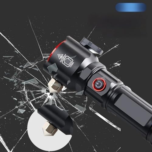 Lampe torche LED rechargeable USB-C robuste avec marteau de secours C - 4