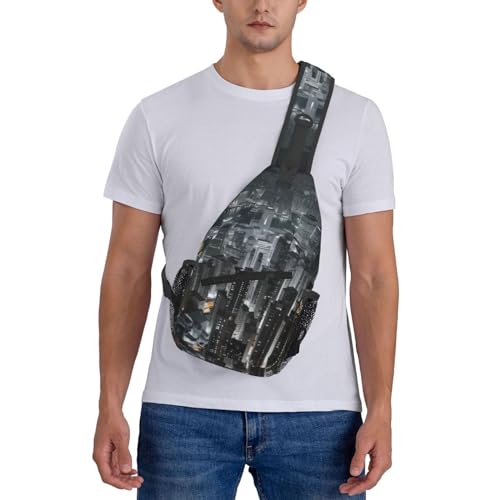 Bolso Cruzado Para Hombre Mochila Tirante Diagonal Negra miniatura 7