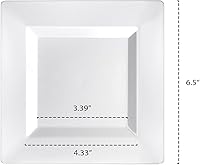 Vista 5 de Party Essentials 10 cuencos cuadrados para aperitivos, recipientes torzados de plástico duro, 12 oz.