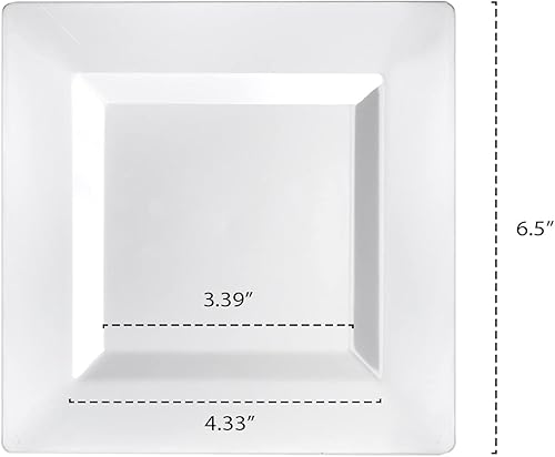 Miniatura 5 de Party Essentials 10 cuencos cuadrados para aperitivos, recipientes torzados de plástico duro, 12 oz.