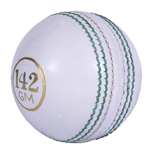 Bt White 142G Cricket Ball - Pack Of 6 Genuine Leather Cricket Balls For Day Or Night Cricket | Bat-Friendly Hard Cricket Ball Made From Sustainable Sources | 142G For Kids & Ladies #TOP2