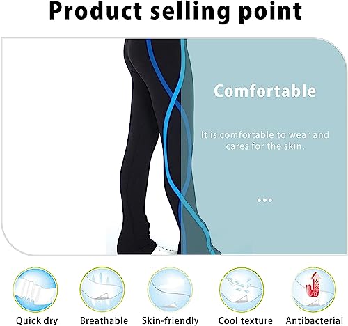 Exercício Correndo Leggings listradas em espiral para patinação artística feminina, calças térmicas