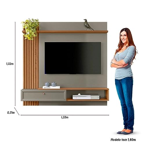 Painel Home para TVaté 55 polegadas Alvorada Amendoa/Titanio Linea Brasil