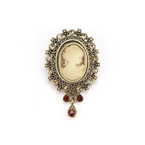 Broche pour femmes en cristal strass camée vintage pour Noël