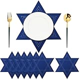 Newwiee Hanukkah Placemats Set of 6 Chanukah Table Mats 20 Inches Star of David Decorations for Indoor Outdoor Holiday Events Weddings Party Kitchen Dining Table Settings