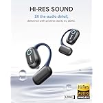 Baseus Open-Ear Headphones, Hi-Res Wireless Audio with LDAC, Rich Bass, Comfortable Silicone Cushion Design, 60H Play, AI Clear Calls, Bluetooth 5.4, IPX4, Open-Ear Earbuds - Bowie MF1 - Image 3